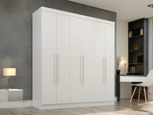 Guarda-Roupa Recife 6 portas e 2 gavetas – Branco