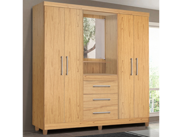 Guarda-Roupa Capelinha Lyon 4 portas com espelho – Cinamomo