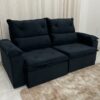 Sofá Retrátil e Reclinável REF 2030 2.00m – Preto Veludão