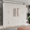 Guarda-Roupa Parma 10 portas com espelho - Branco