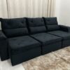 Sofá Retrátil e Reclinável REF 2030 2.80m – Preto Veludão