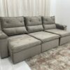 Sofá Retrátil e Reclinável REF 2030 2.80m – Bege Veludão