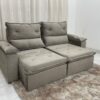Sofá Retrátil e Reclinável REF 2030 2.00m – Bege Veludão