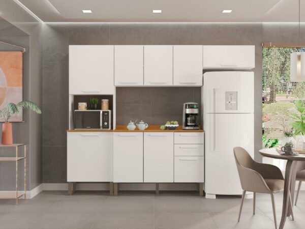 Cozinha Completa New Valência com Aéreo Triplo 4 peças - Branco