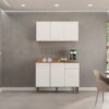Combo Armário de Cozinha Aéreo 3 portas + Balcão 1.20 New Valência – Branco