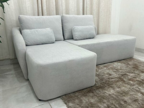 Sofá Orgânico Jade Com Cheise 2.40m - Boucle Prata