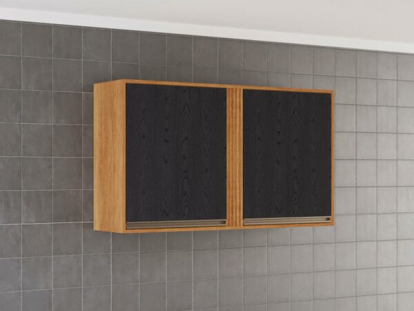 Armário de Cozinha Aéreo Pérola 1,20m - Cinamomo/Preto