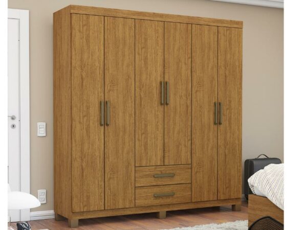 Guarda-Roupa Áries 6 portas e 2 gavetas – Cinamomo