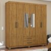 Guarda-Roupa Áries c/ espelho 6 portas e 2 gavetas – Cinamomo