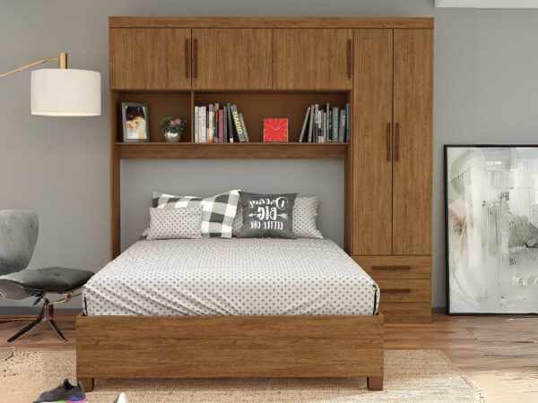 Guarda - Roupa Modulado 5 Portas Com a Base Clara - Freijó