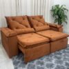 Sofá Retrátil Reclinável New Grécia 1.90m - Terracota Veludinho