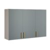 Armário de Cozinha Aéreo Triplo Essence 1,20m - Fendi/Gris