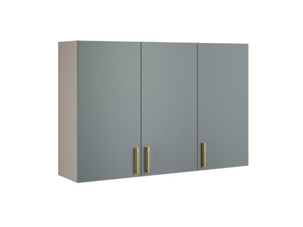 Armário de Cozinha Aéreo Triplo Essence 1,20m - Fendi/Gris