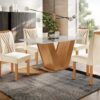 Mesa de Jantar Classic 1,20x0.80 Com 4 Cadeiras Lisboa – Cinamomo/Off White/Bege