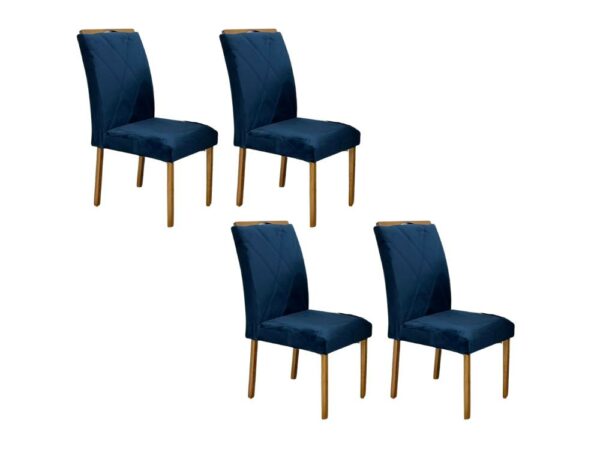 Conjunto Cadeiras Califórnia 4 unidades – Cinamomo/Azul