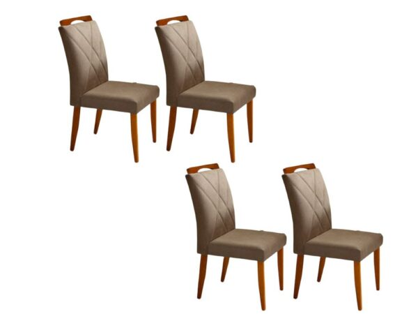 Conjunto Cadeiras Califórnia 4 unidades – Cinamomo/Avelã