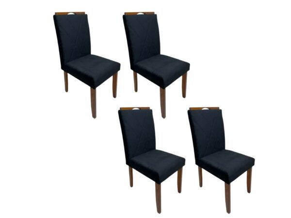 Conjunto Cadeiras Califórnia 4 unidades – Cinamomo/Preto
