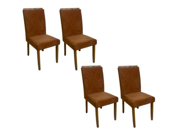 Conjunto Cadeiras Califórnia 4 unidades – Cinamomo/Terracota