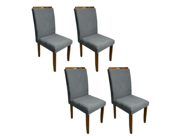 Conjunto Cadeiras Califórnia 4 unidades – Cinamomo/Cinza