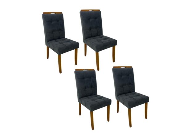 Conjunto Cadeiras Londres 4 unidades – Cinamomo/Cinza