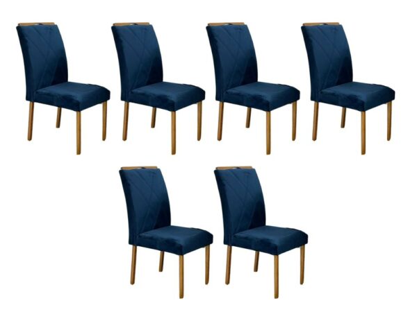 Conjunto Cadeiras Califórnia 6 unidades – Cinamomo/Azul