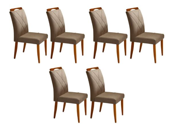 Conjunto Cadeiras Califórnia 6 unidades – Cinamomo/Avelã