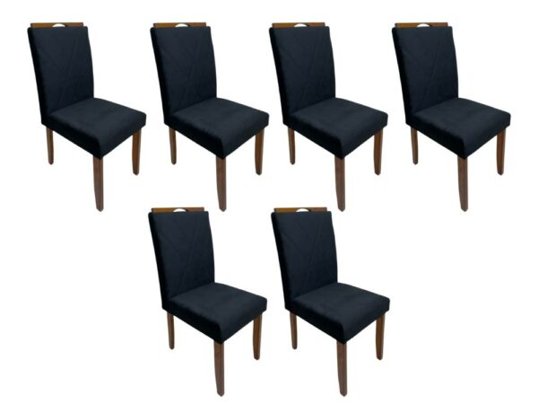 Conjunto Cadeiras Califórnia 6 unidades – Cinamomo/Preto