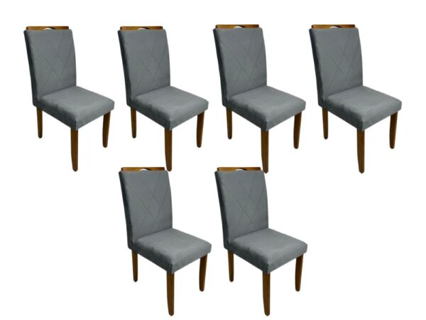 Conjunto Cadeiras Califórnia 6 unidades – Cinamomo/Cinza