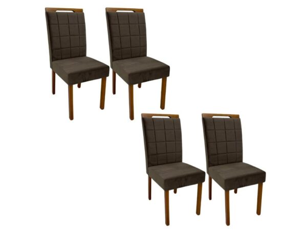 Conjunto Cadeiras Las Vegas 4 unidades – Cinamomo/Marrom