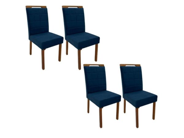 Conjunto Cadeiras Las Vegas 4 unidades – Cinamomo/Azul