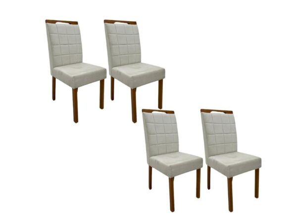 Conjunto Cadeiras Las Vegas 4 unidades – Cinamomo/Bege