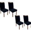 Conjunto Cadeiras Las Vegas 4 unidades – Cinamomo/Preto