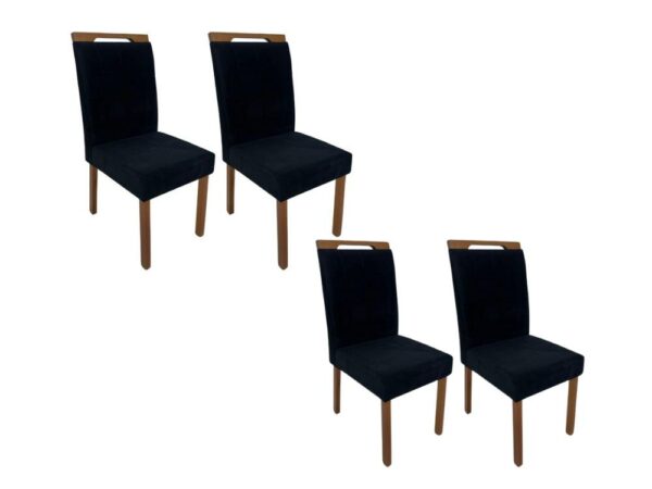 Conjunto Cadeiras Las Vegas 4 unidades – Cinamomo/Preto