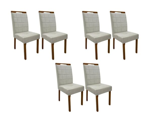 Conjunto Cadeiras Las Vegas 6 unidades – Cinamomo/Bege