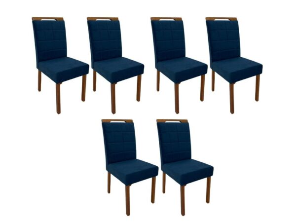 Conjunto Cadeiras Las Vegas 6 unidades – Cinamomo/Azul