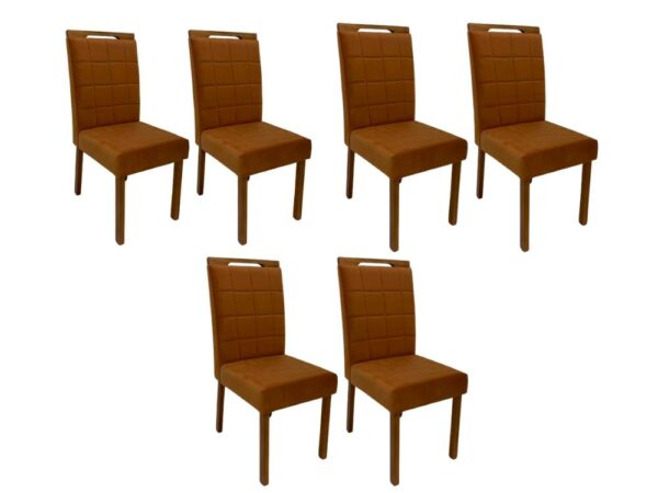 Conjunto Cadeiras Las Vegas 6 unidades – Cinamomo/Terracota
