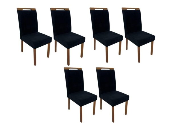 Conjunto Cadeiras Las Vegas 6 unidades – Cinamomo/Preto