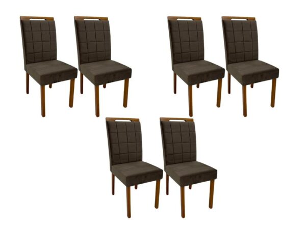 Conjunto Cadeiras Las Vegas 6 unidades – Cinamomo/Marrom