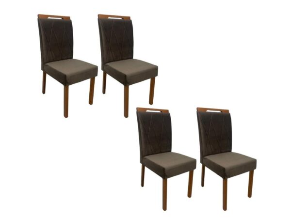 Conjunto Cadeiras Isa 4 unidades – Cinamomo/Marrom