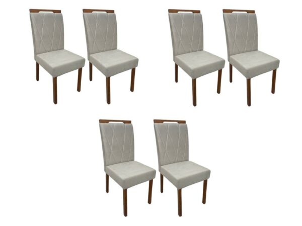 Conjunto Cadeiras Isa 6 unidades – Cinamomo/Bege