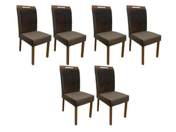 Conjunto Cadeiras Isa 6 unidades – Cinamomo/Marrom