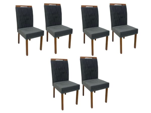 Conjunto Cadeiras Isa 6 unidades – Cinamomo/Cinza