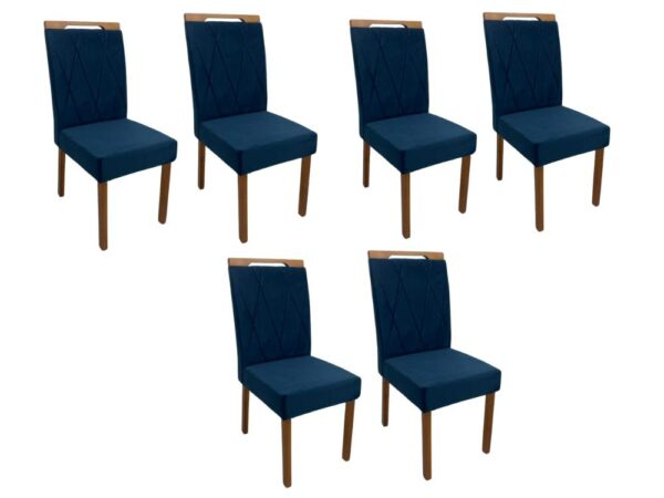 Conjunto Cadeiras Isa 6 unidades – Cinamomo/Azul