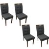 Conjunto Cadeiras Nicole 4 unidade - Cinamomo/Cinza