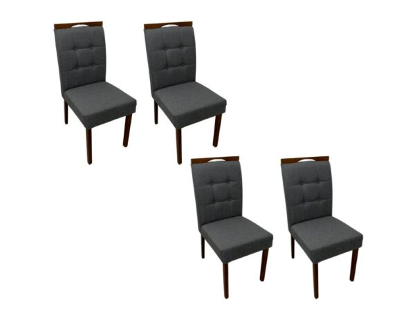 Conjunto Cadeiras Nicole 4 unidade - Cinamomo/Cinza