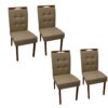 Conjunto Cadeiras Nicole 4 unidade - Cinamomo/Bege