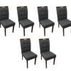 Conjunto Cadeiras Nicole 6 unidade - Cinamomo/Cinza