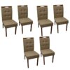 Conjunto Cadeiras Nicole 6 unidade - Cinamomo/Bege