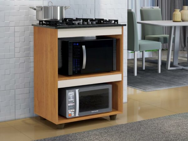 Balcão Turim para cooktop 5 bocas – Nature/Off White