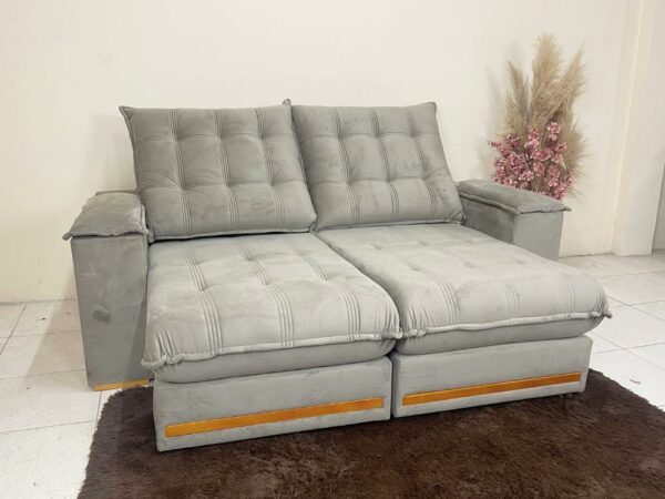 Sofá Retrátil Reclinável Iguaçu 2.10m - Cappuccino Veludão